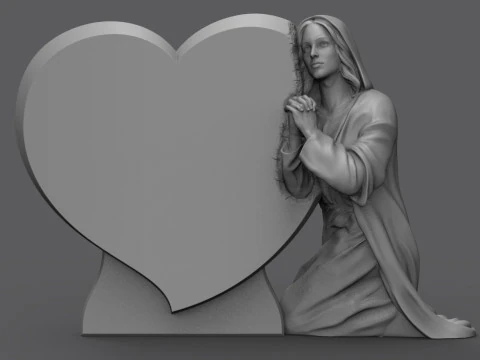 प्रार्थना करती महिला समाधि का पत्थर 3D प्रिंट मॉडल