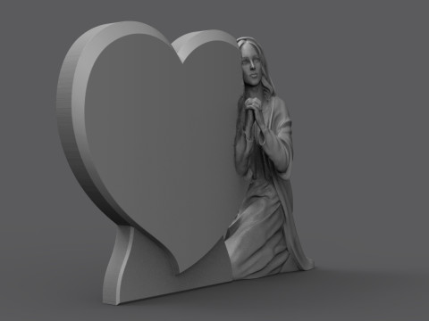 Praying woman tombstone 3D Print Model