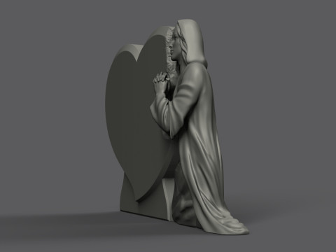 Praying woman tombstone 3D Print Model