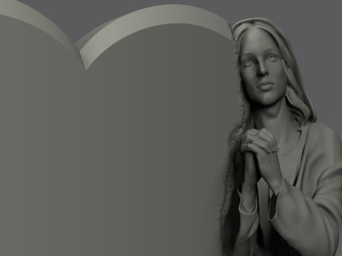 Praying woman tombstone 3D Print Model