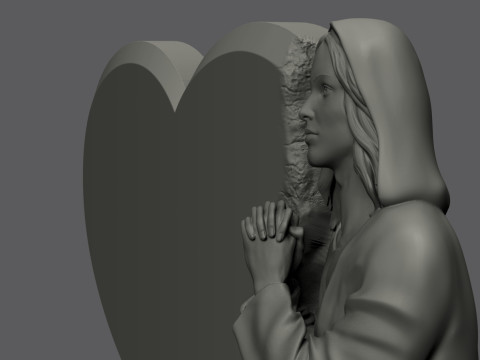 Praying woman tombstone 3D Print Model