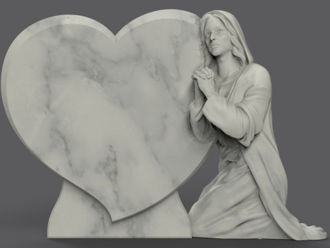 Praying woman tombstone 3D Print Model