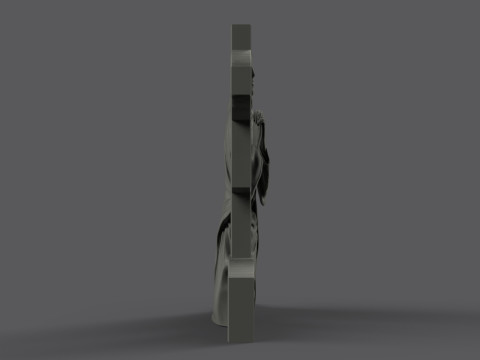 Praying woman tombstone with cross 3D Print Model