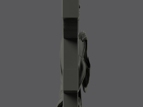 Praying woman tombstone with cross 3D Print Model