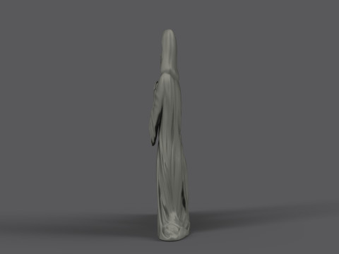 Praying woman tombstone with cross 3D Print Model