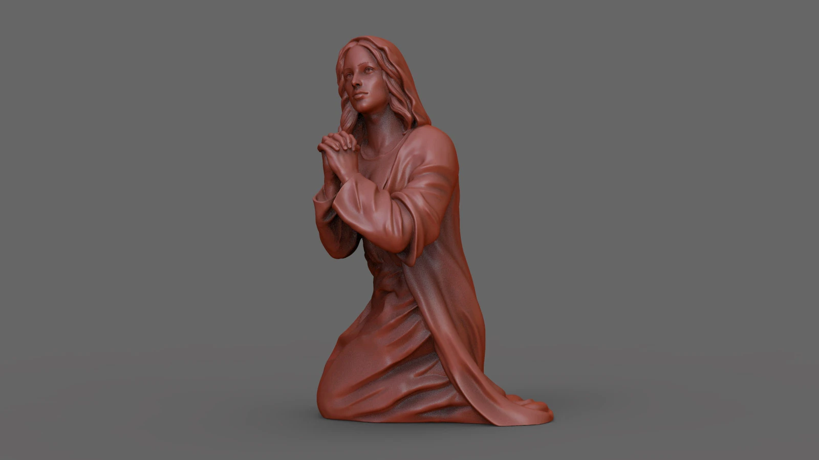 Praying woman statue 3D Print Model .c4d .max .obj .3ds .fbx .stl .blend