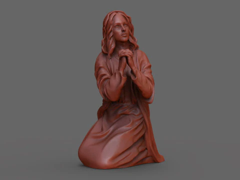 Praying woman statue 3D Print Model
