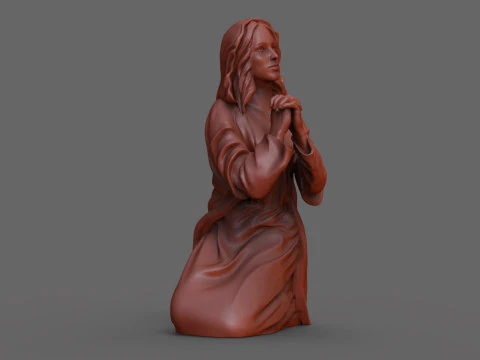 Praying woman statue 3D Print Model