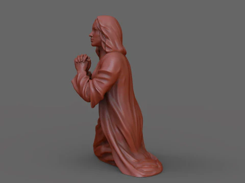 Praying woman statue 3D Print Model