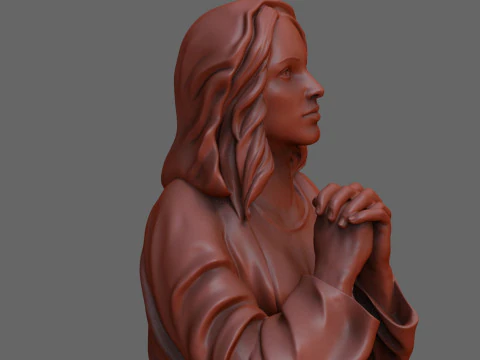 Praying woman statue 3D Print Model