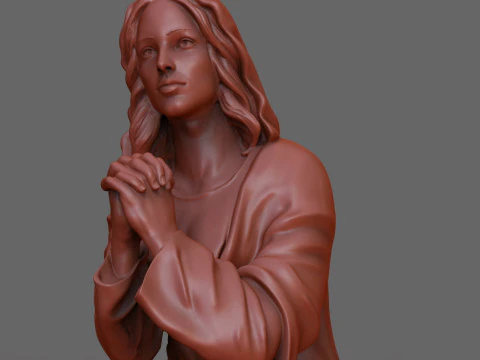 Praying woman statue 3D Print Model