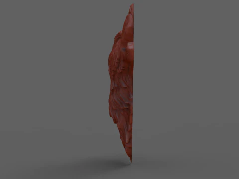 Howling wolf bas relief 3D Print Model