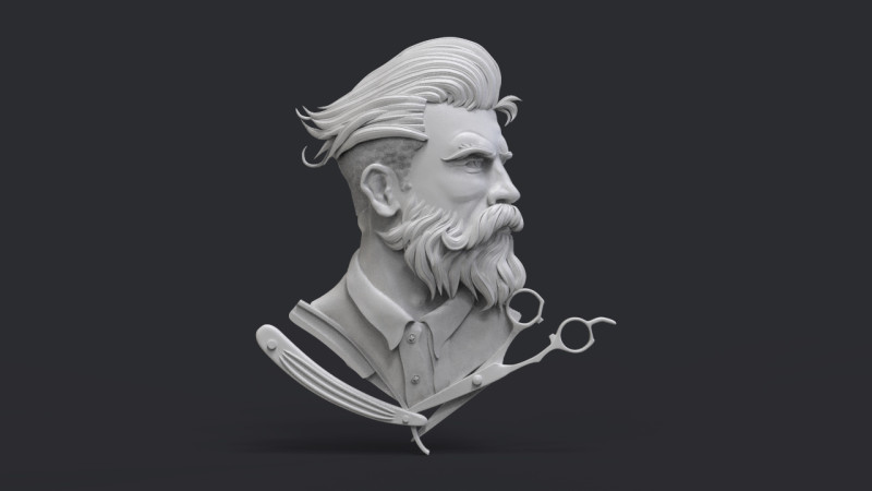 Hairdresser Emblem Modelo de impresión 3D .c4d .max .obj .3ds .fbx .stl .blend