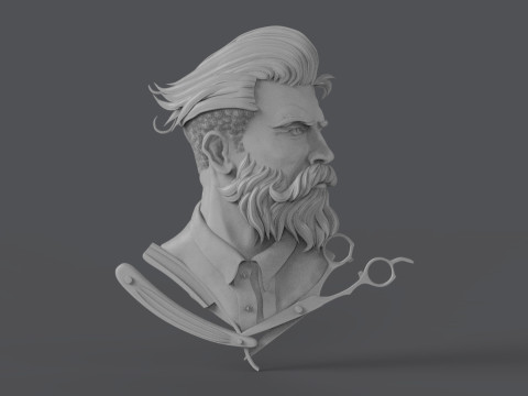 Hairdresser Emblem Modelo de impresión 3D