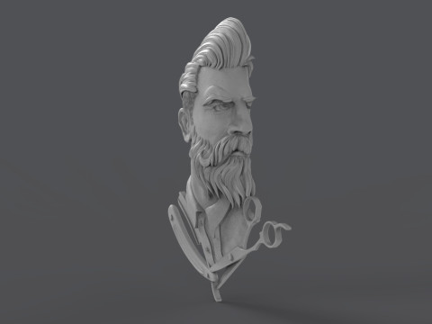 Hairdresser Emblem Modelo de impresión 3D