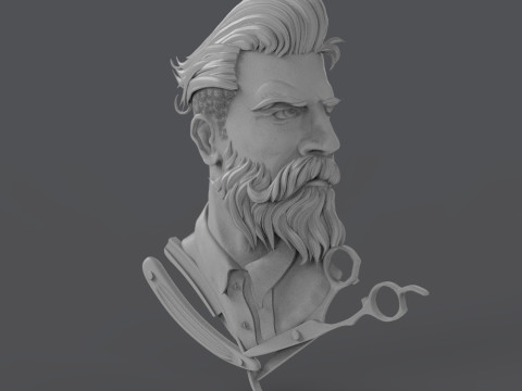 Hairdresser Emblem Modelo de impresión 3D