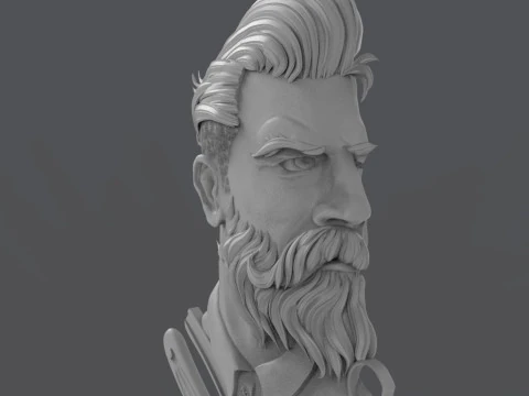 Hairdresser Emblem 3D Print Model