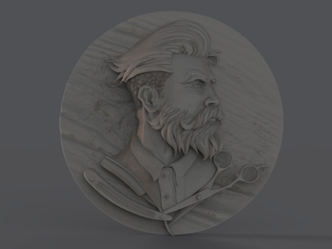 Hairdresser Emblem Modelo de impresión 3D