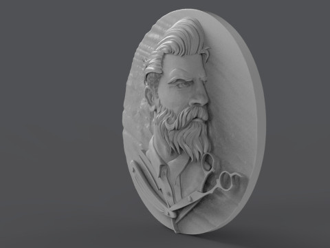 Hairdresser Emblem 3D Принт Модель