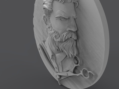 Hairdresser Emblem 3D Принт Модель