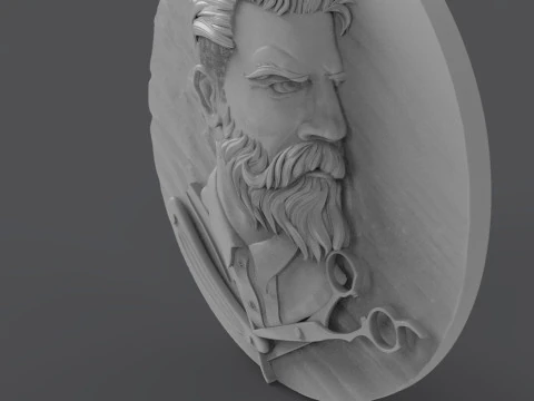 Hairdresser Emblem 3D Print Model