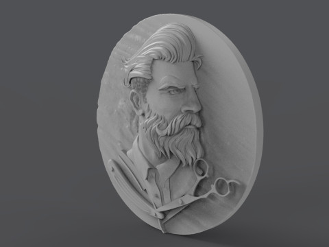 Hairdresser Emblem 3D Принт Модель