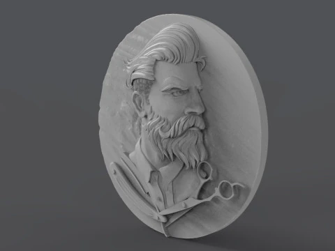 Hairdresser Emblem 3D Print Model