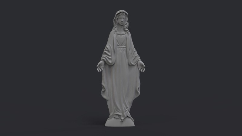 Virgin Mary Bas Relief 3D Принт Модель .c4d .max .obj .3ds .fbx .stl .blend