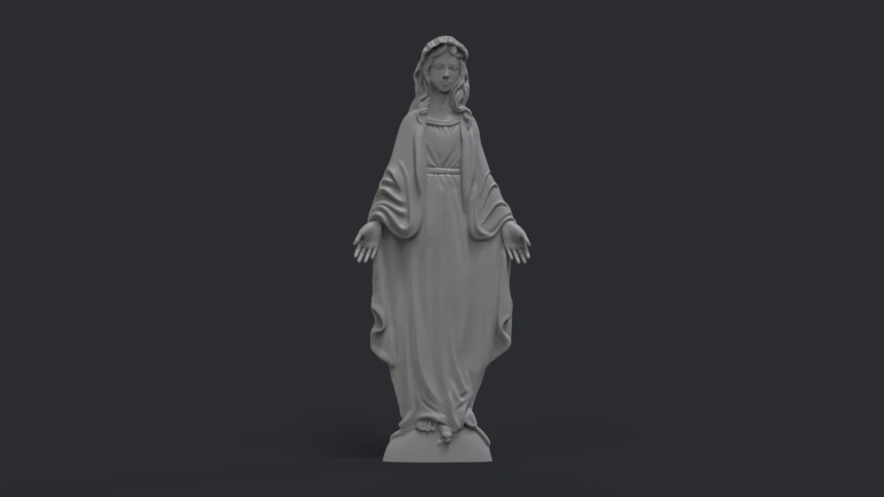 Virgin Mary Bas Relief 3D Print Model .c4d .max .obj .3ds .fbx .stl .blend 