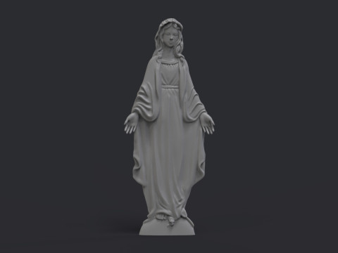 Virgin Mary Bas Relief 3D printmodel