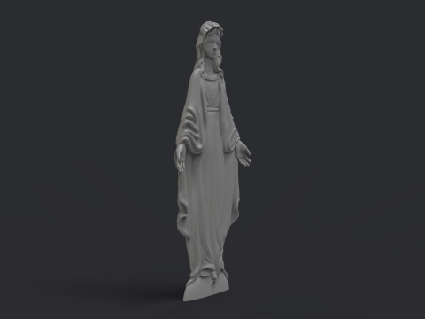 Virgin Mary Bas Relief 3D Принт Модель