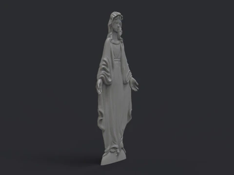 Virgin Mary Bas Relief 3D Print Model