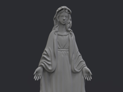 Virgin Mary Bas Relief 3D Принт Модель