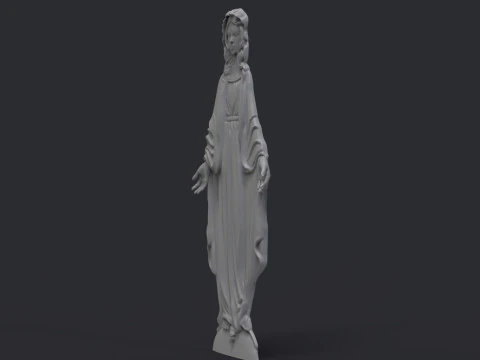 Virgin Mary Bas Relief 3D Print Model