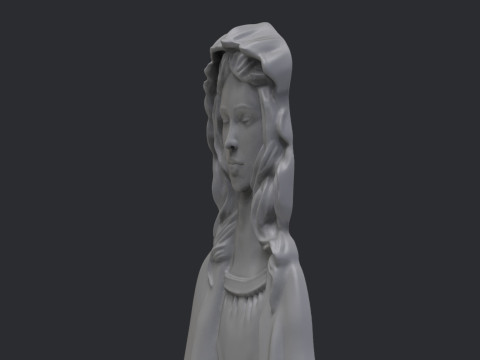 Virgin Mary Bas Relief 3D Принт Модель