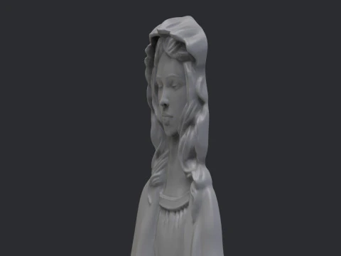 Virgin Mary Bas Relief 3D Print Model