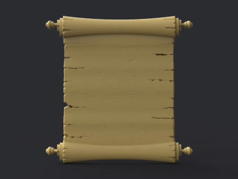 羊皮纸木卷轴 3D 打印模型