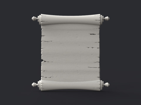 Parchment wooden scroll 3D Print Model