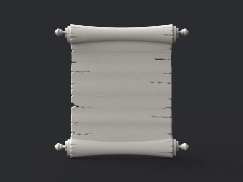 Parchment wooden scroll 3D Print Model