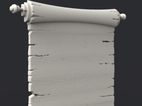 Parchment wooden scroll 3D Print Model