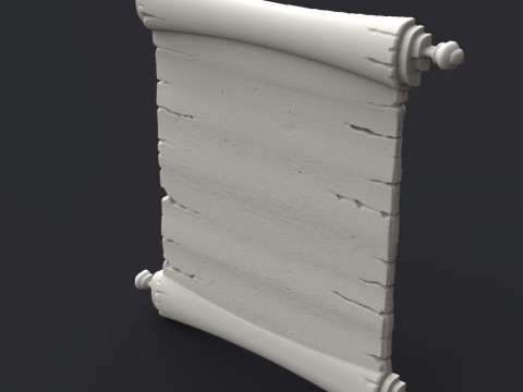 Parchment wooden scroll 3D Print Model