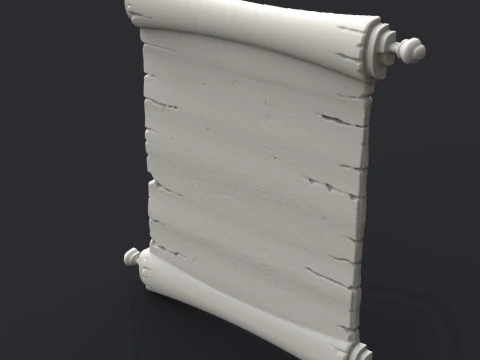 Parchment wooden scroll 3D Print Model