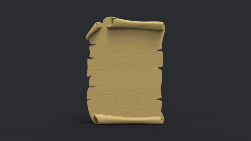 Parchment wooden scroll 3D Baskı Modeli .c4d .max .obj .3ds .fbx .stl .blend 