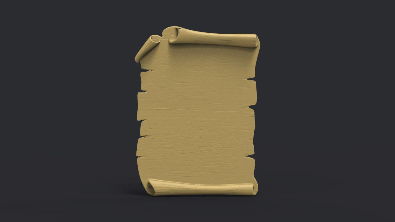 Parchment wooden scroll 3D Print Model .c4d .max .obj .3ds .fbx .stl .blend 