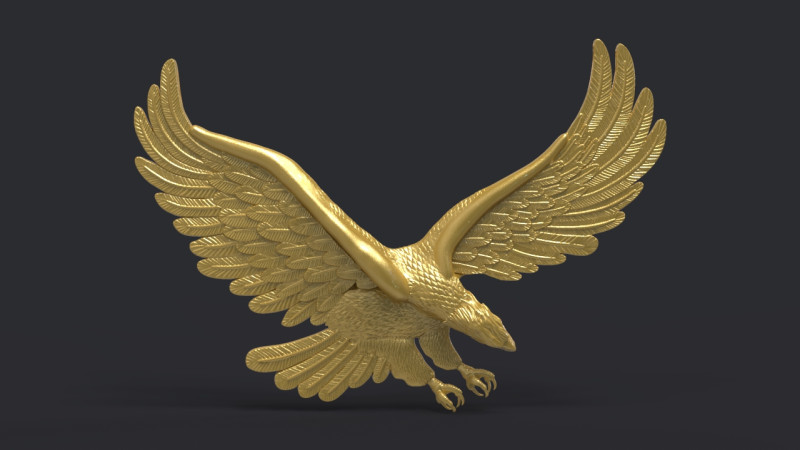 Eagle Bas Relief 3Dプリントモデル .c4d .max .obj .3ds .fbx .stl .blend