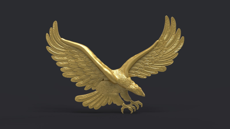 Eagle Bas Relief 3D Druckmodell .c4d .max .obj .3ds .fbx .stl .blend 