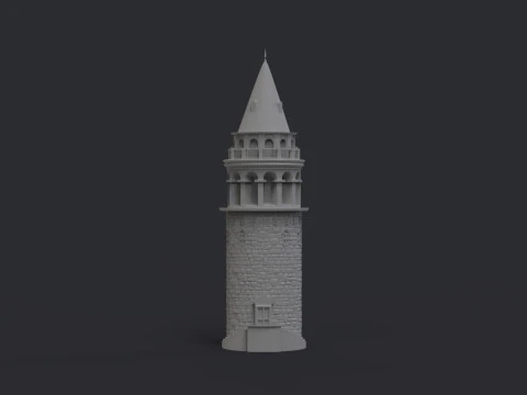 Galata Tower Bas Relief 3D Print Model