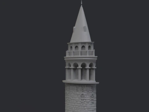 Galata Tower Bas Relief 3D Print Model
