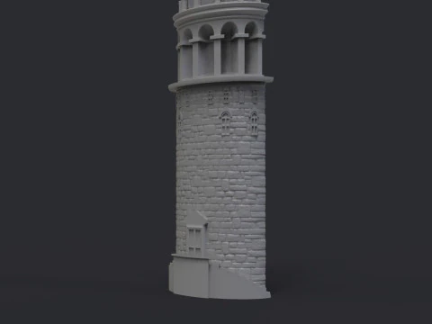 Galata Tower Bas Relief 3D Print Model