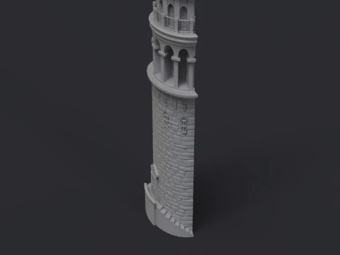 Galata Tower Bas Relief 3D Print Model
